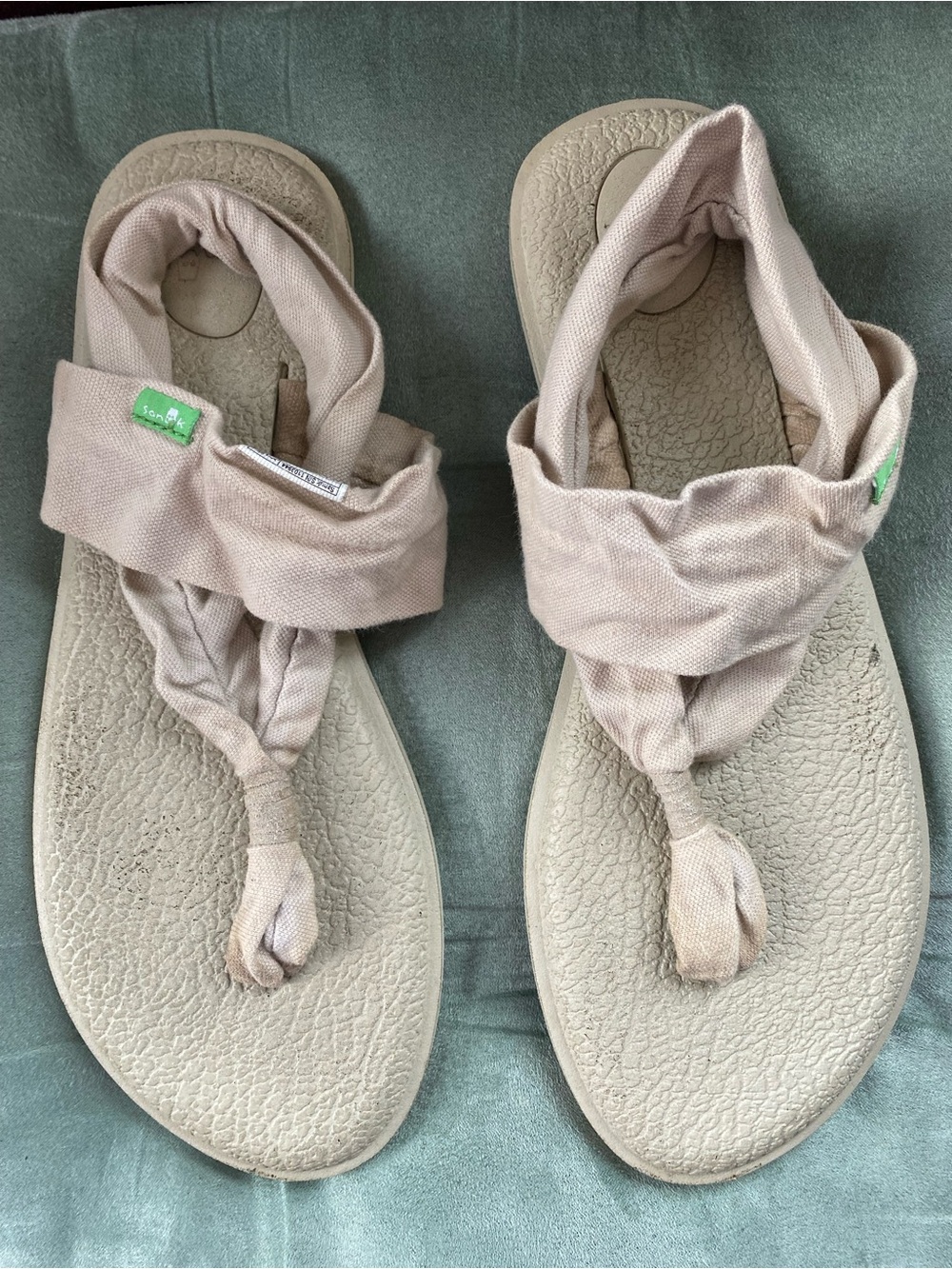Sanuk Women's Light Beige Knotted Yoga Sling Sandals 9